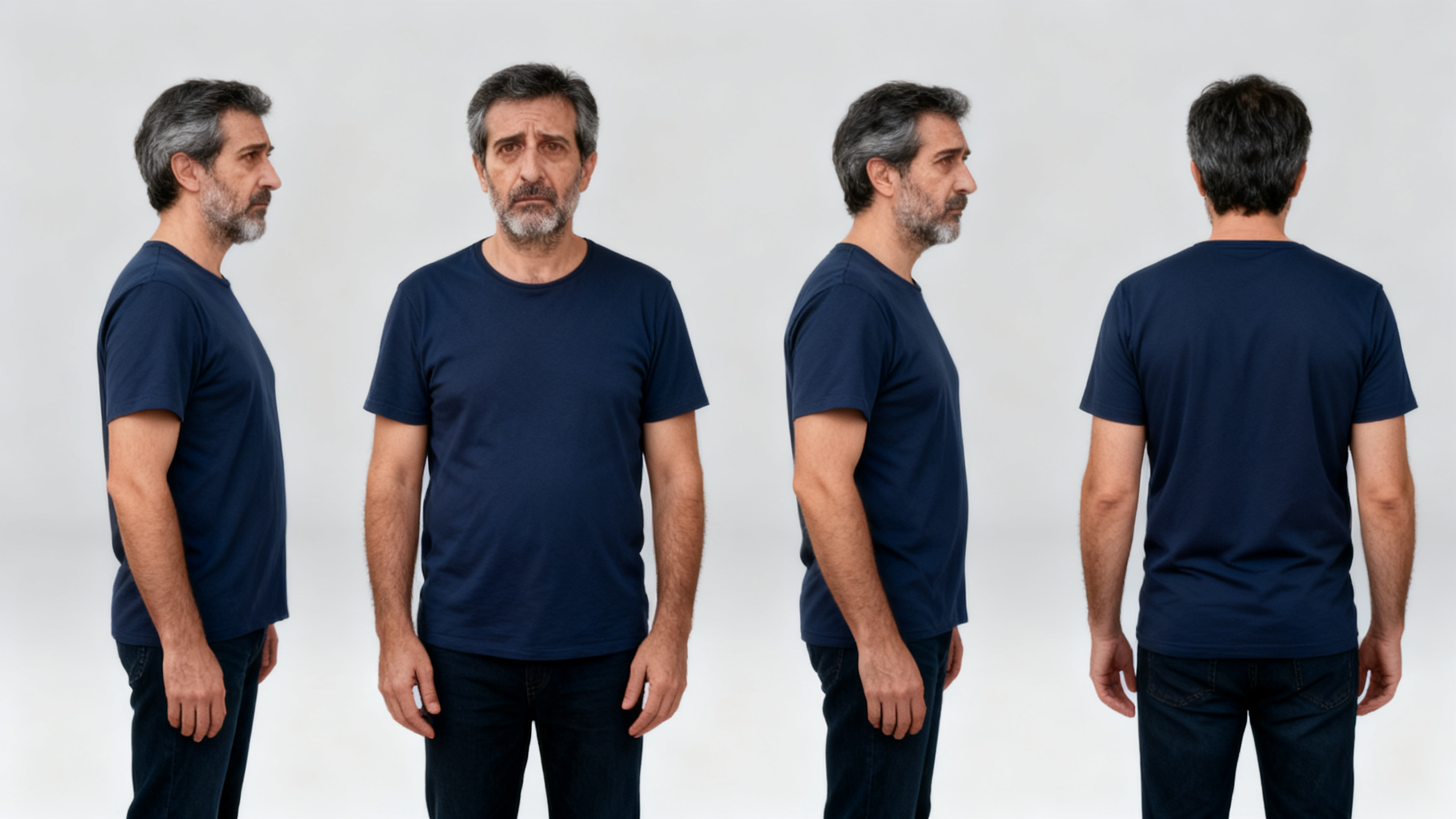 Φύλλο χαρακτήρα, τέσσερις γωνίες του ίδιου ανθρώπου